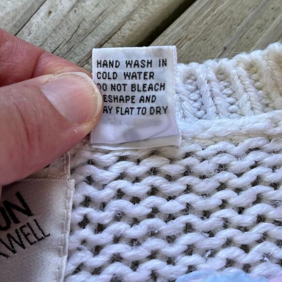 Jason Maxwell Women's Vintage White Fair Isle Sweater Size L - Picture 7 of 7